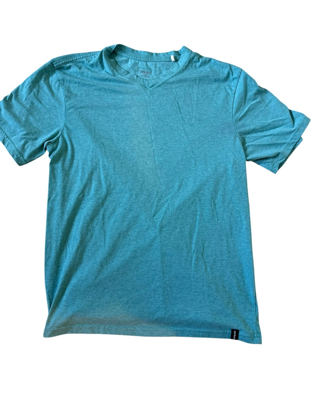 Prana Men's Size Medium V Neck Performance T Shirts Teal Blue